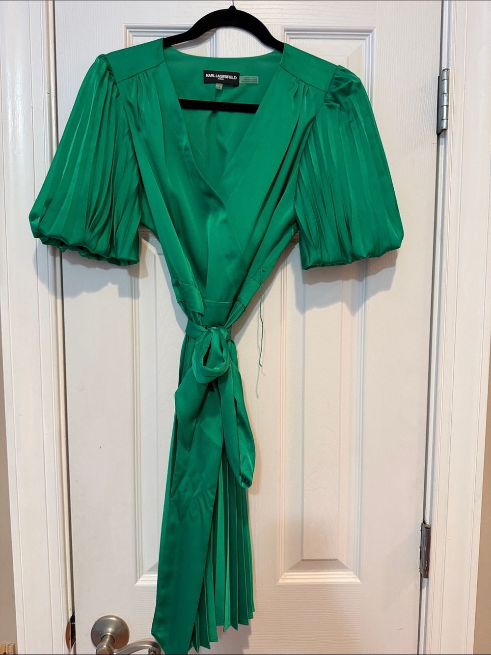Karl Lagerfeld Emerald Green Paris Pleated dress